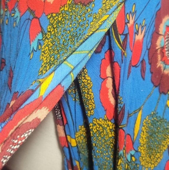 Band of gypsies Floral Blue yellow red Maxi Dress sundress xs - Picture 7 of 7